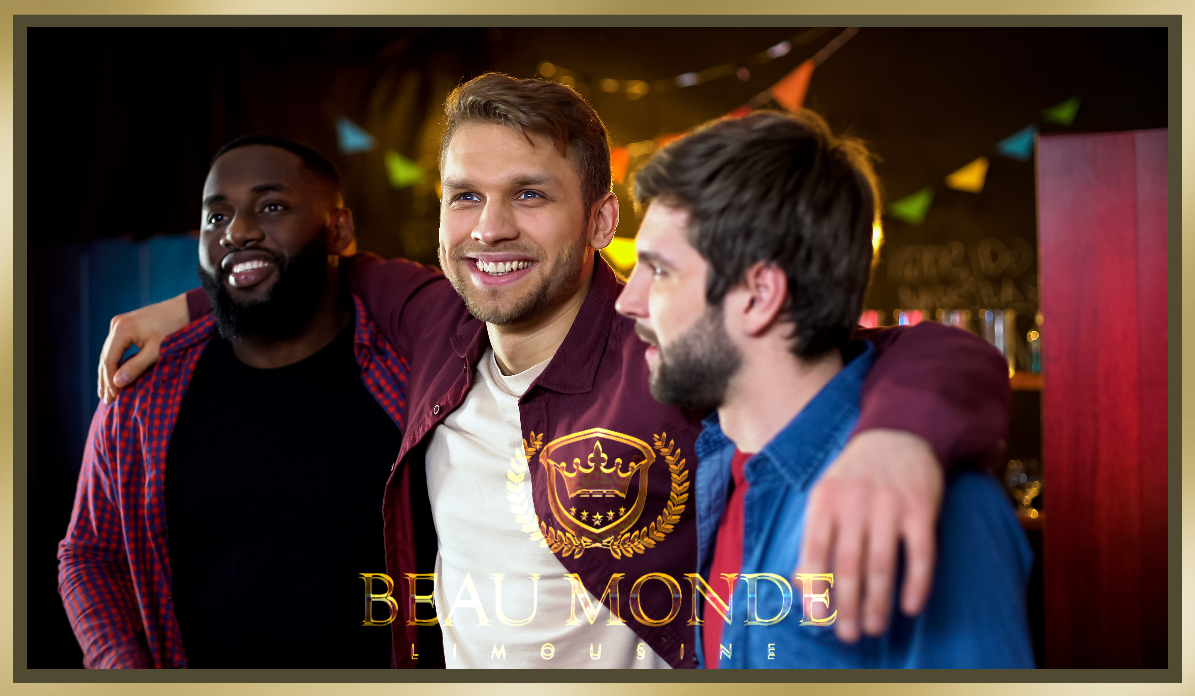 Men enjoying night out in Portland Oregon with bachelor party limo services